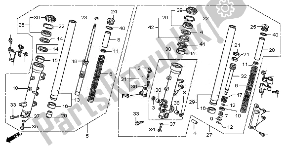 Alle onderdelen voor de Voorvork van de Honda GL 1800 2008