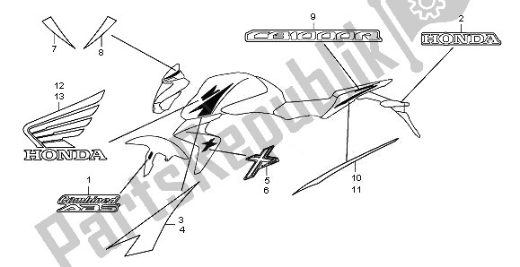 All parts for the Mark of the Honda CB 1000 RA 2011