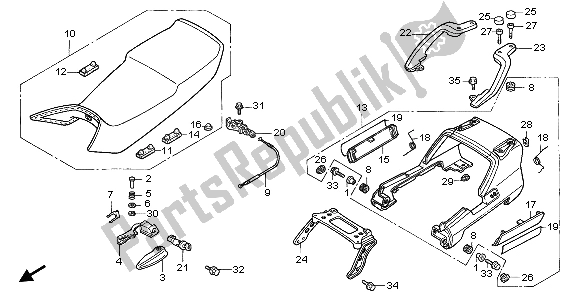 All parts for the Seat of the Honda ST 1100A 1999