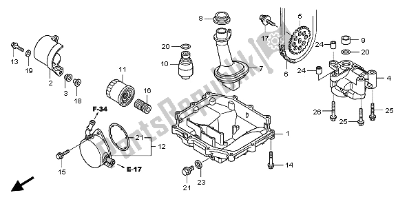 Tutte le parti per il Pompa Pan E Olio del Honda CB 1000R 2009