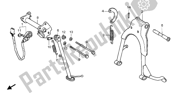 All parts for the Stand of the Honda CB 250 1997