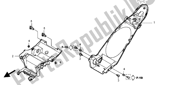 All parts for the Rear Fender of the Honda NC 700 XA 2012