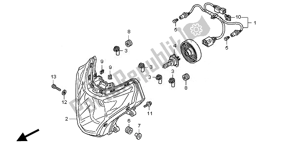 Alle onderdelen voor de Koplamp van de Honda CBR 600F 2011