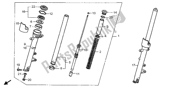 All parts for the Front Fork of the Honda CB 900F Hornet 2003