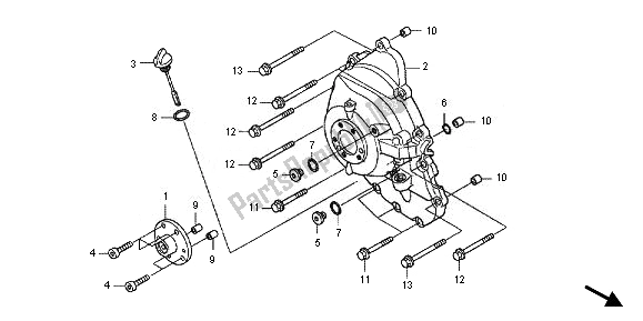 Tutte le parti per il Coperchio Carter Destro del Honda FJS 600D 2011