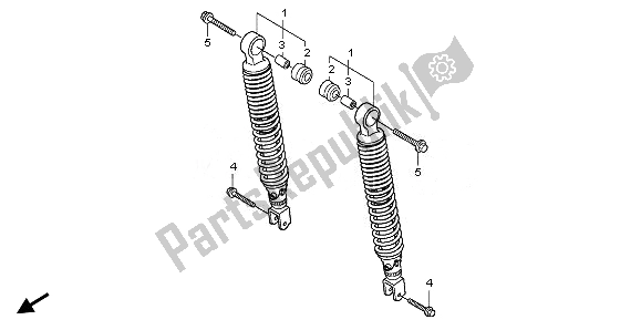 All parts for the Rear Cushion of the Honda SH 125R 2011