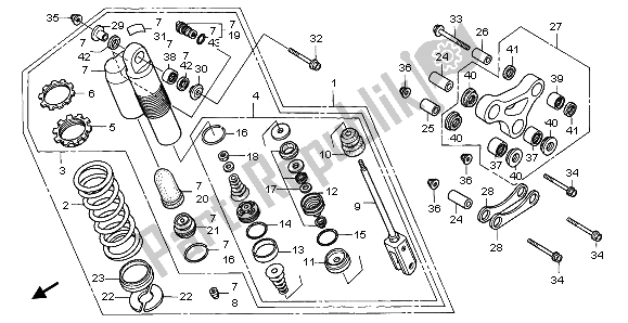 Todas las partes para Cojín Trasero de Honda CR 80 RB LW 1997