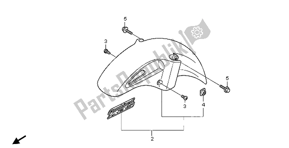 All parts for the Front Fender of the Honda NT 700 VA 2006