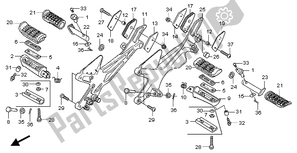 All parts for the Step of the Honda CBF 600S 2007