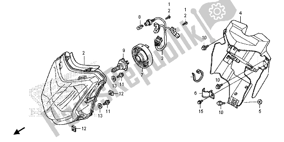 Alle onderdelen voor de Koplamp van de Honda NC 700 SA 2013