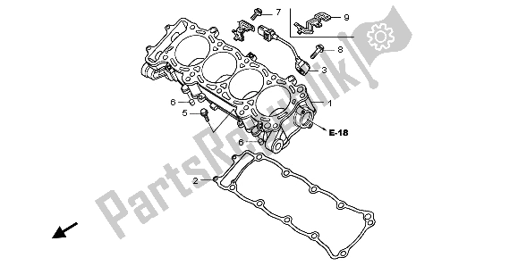 All parts for the Cylinder of the Honda CBR 1000 RA 2009