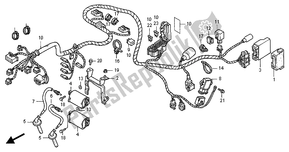 All parts for the Wire Harness of the Honda CB 500 2002