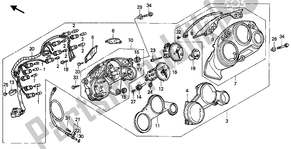 Tutte le parti per il Metro (kmh) del Honda CBR 600F 1993