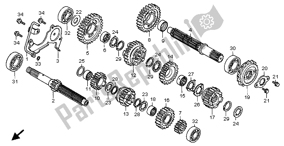 Todas las partes para Transmisión de Honda VT 750C2 1999