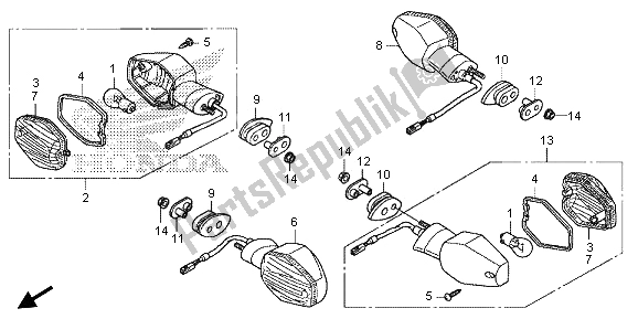 All parts for the Winker of the Honda CB 1000 RA 2013