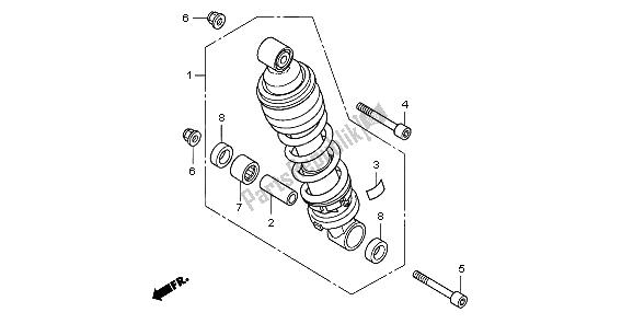 All parts for the Rear Cushion of the Honda CB 600F3 Hornet 2009