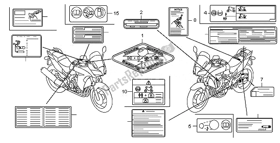 Todas las partes para Etiqueta De Precaución de Honda CBF 1000 FA 2010