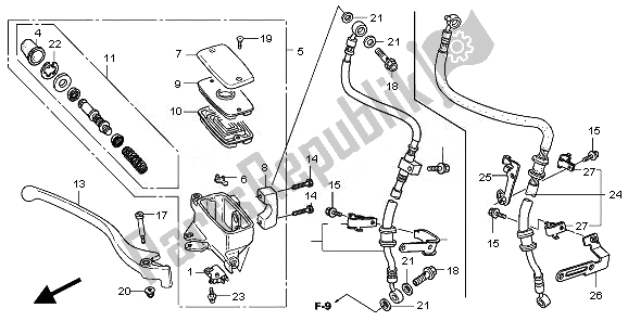 Wszystkie części do Fr. G?ówny Cylinder Hamulca Honda VT 750C2B 2010