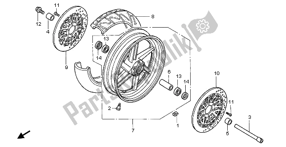 Toutes les pièces pour le Roue Avant du Honda CBR 900 RR 1997