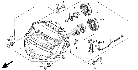 Toutes les pièces pour le Phare (royaume-uni) du Honda CBR 1100 XX 1999