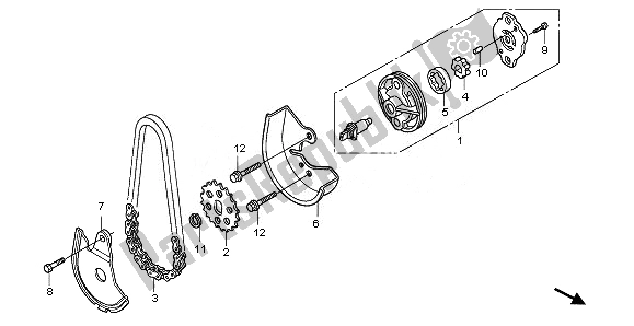 All parts for the Oil Pump of the Honda PES 150R 2010