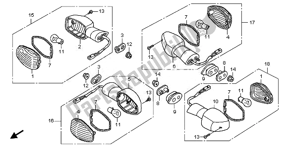 Todas as partes de Piscadela do Honda CBR 600 RR 2008