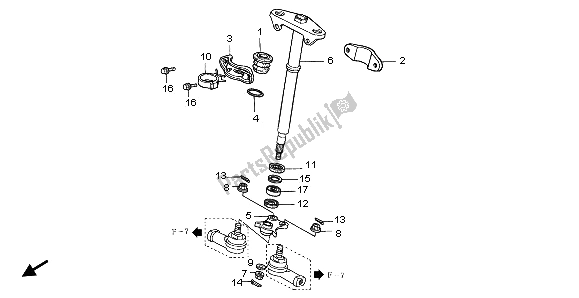 Tutte le parti per il Albero Dello Sterzo del Honda TRX 400 FW Fourtrax Foreman 2000