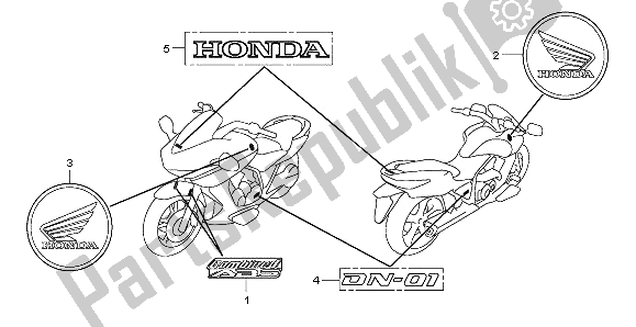 Tutte le parti per il Marchio del Honda NSA 700A 2009