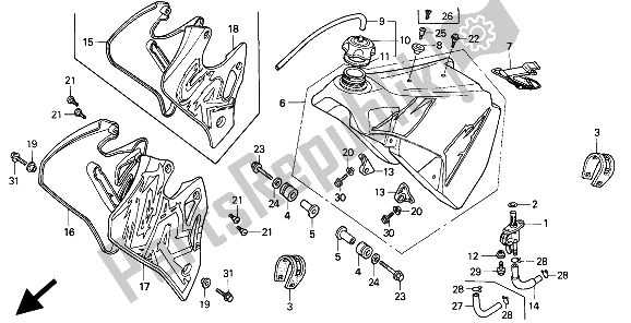 Todas as partes de Tanque De Combustível do Honda CR 250R 1994