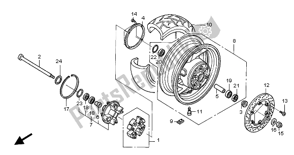 Wszystkie części do Tylne Ko? O Honda ST 1300A 2002