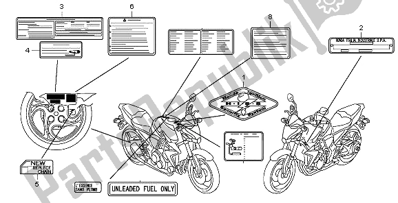 Todas las partes para Etiqueta De Precaución de Honda CB 1000R 2009