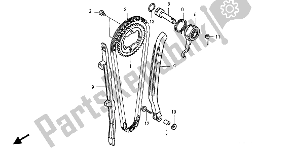 Toutes les pièces pour le Chaîne Et Tendeur De Came du Honda XR 600R 1996