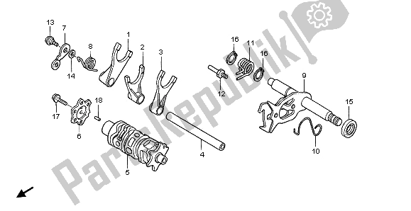 All parts for the Shift Drum Shift Fork of the Honda TRX 400 EX Fourtrax 2000