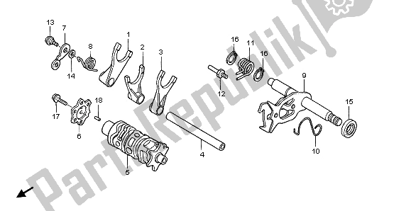 All parts for the Shift Drum Shift Fork of the Honda TRX 400 EX Fourtrax 2000