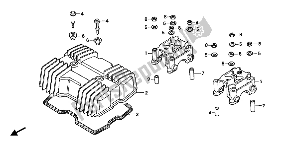 All parts for the Cylinder Head Cover of the Honda CB 250 1994