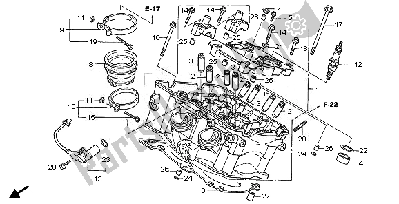 Todas las partes para Culata (trasera) de Honda VFR 800 2010