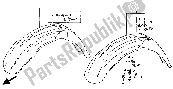 Todas las partes para Guardabarros Delantero de Honda CR 250R 2002
