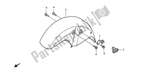 All parts for the Front Fender of the Honda NTV 650 1996