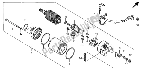 All parts for the Starting Motor of the Honda NT 700 VA 2010