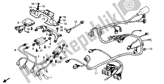 Todas las partes para Arnés De Cables de Honda CBR 600F 1990