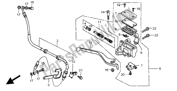 All parts for the Fr. Brake Master Cylinder of the Honda CA 125 1999