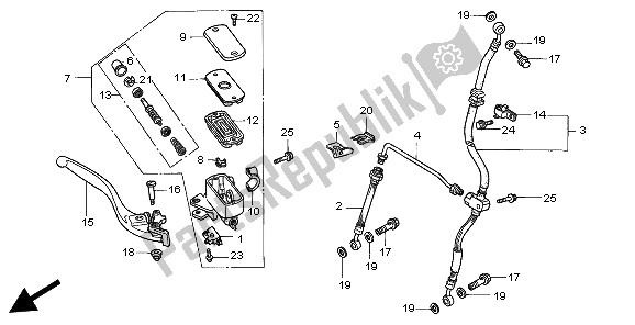 All parts for the Fr. Brake Master Cylinder of the Honda ST 1100 1997