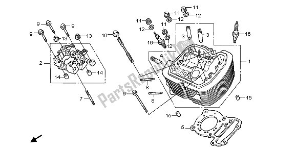 Wszystkie części do Przednia G? Owica Cylindra Honda VT 750C2 2007