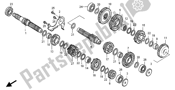 All parts for the Transmission of the Honda NT 650V 1998