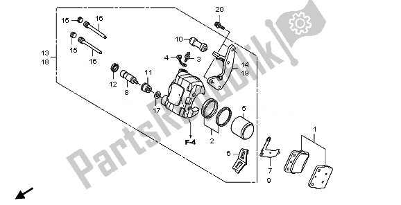 Todas las partes para Pinza De Freno Delantero de Honda TRX 250X 2011