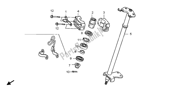 All parts for the Steering Shaft of the Honda TRX 300 EX Sportrax 2003