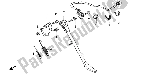 All parts for the Side Stand of the Honda VT 750 CA 2006