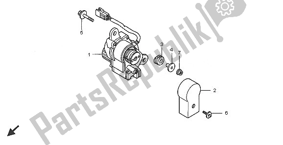 All parts for the Servo Motor of the Honda CR 250R 2005