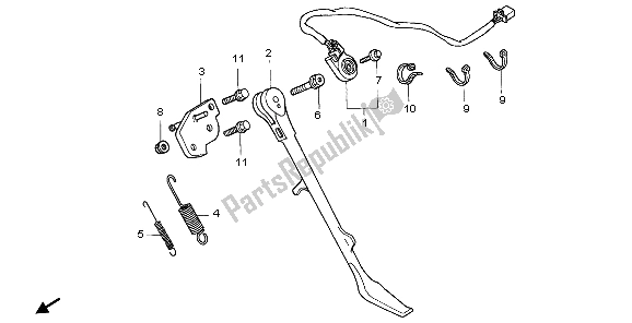 Tutte le parti per il Cavalletto Laterale del Honda VT 750 CA 2007