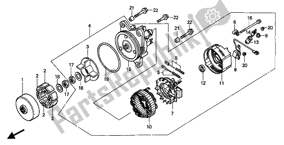 All parts for the Generator of the Honda GL 1500 SE 1994